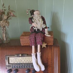 Plaid Santa Claus Holiday Decor